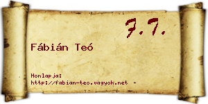 Fábián Teó névjegykártya
